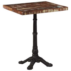 vidaXL Mesa de bistr&ocirc; 60x60x76 cm madeira recuperada maci&ccedil;a