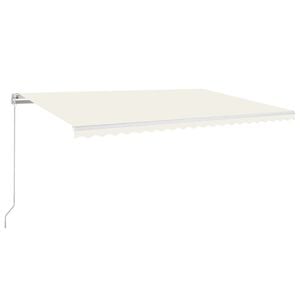 vidaXL Toldo retr&aacute;til manual com LED 500x350 cm cor creme