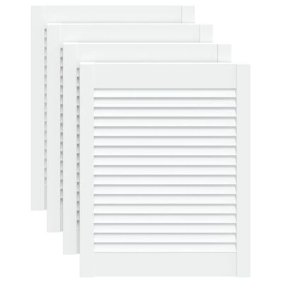 vidaXL Portas de armário 4 pcs design de persiana pinho maciço branco