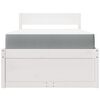 vidaXL Cama com gavetas e colchão 90x190 cm pinho maciço branco