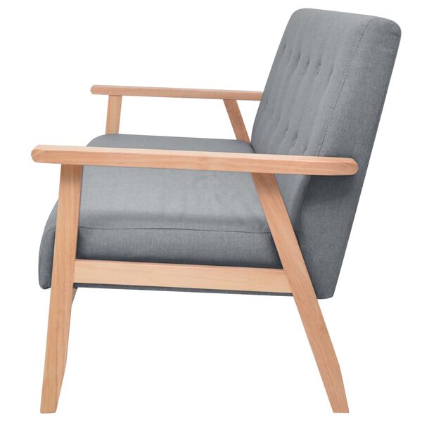 vidaXL Sófá de 3 lugares tecido cinzento claro