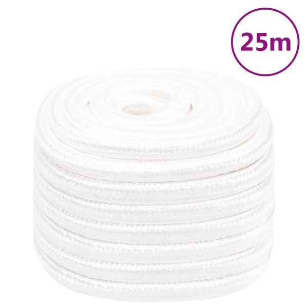 vidaXL Corda de barco 20 mm 25 m polipropileno branco completo