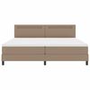 vidaXL Cama Box com colch&atilde;o Cappuccino 200 x 200 cm Couro sint&eacute;tico