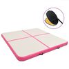 vidaXL Colch&atilde;o de gin&aacute;stica insufl&aacute;vel c/ bomba 200x200x10 cm PVC rosa