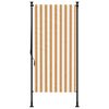 vidaXL Estore de rolo exterior 100x270 cm tecido/a&ccedil;o laranja e branco