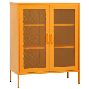 vidaXL Arm&aacute;rio de arruma&ccedil;&atilde;o Amarelo Mostarda 80x35x101,5 cm A&ccedil;o