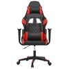vidaXL Cadeira gaming massagens couro artificial preto e vermelho