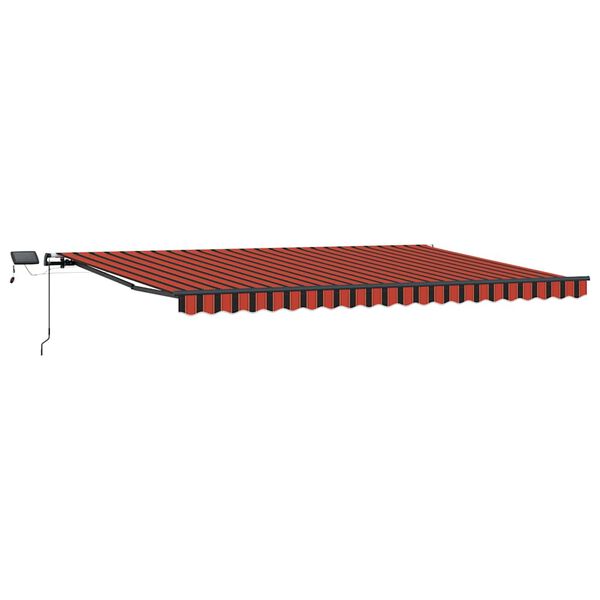 vidaXL Toldo Retr&aacute;til Manual laranja e castanho 500 &times;350 cm tecido