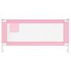 vidaXL Barra de seguran&ccedil;a p/ cama infantil tecido 190x25 cm rosa