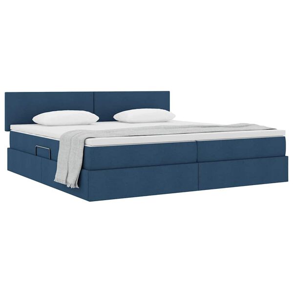 vidaXL Cama com arruma&ccedil;&atilde;o e colch&atilde;o com colch&atilde;o Azul 200 x 200 cm