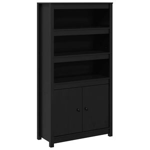 vidaXL Aparador alto 80x35x154 cm madeira de pinho maci&ccedil;a preto