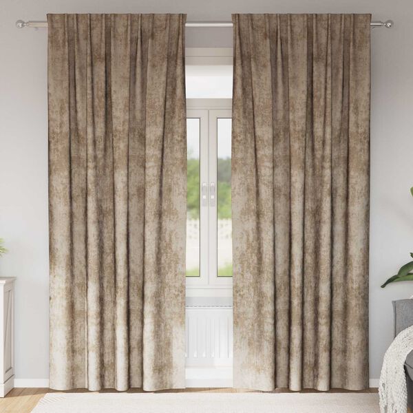 vidaXL Cortinas de Veludo 2 pcs champanhe 260 x 140 cm Veludo