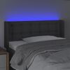 vidaXL Cabeceira cama c/ luzes LED tecido 93x16x78/88cm cinza-escuro