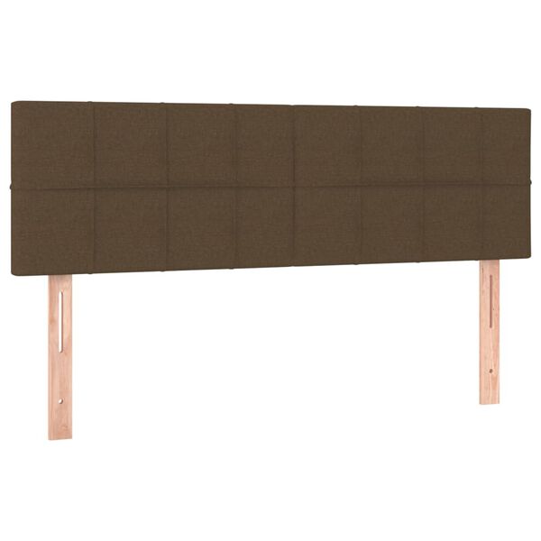 vidaXL Cabeceiras castanho-escuro 144x5x78/88 cm tecido