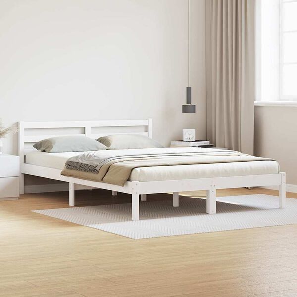 vidaXL Estrutura da Cama com cabeceira Branco 225,5 x 145,5 x 69,5 cm