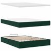 vidaXL Estrutura cama otomana colch&otilde;es 140x200 cm veludo verde escuro