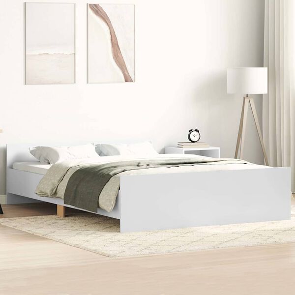 vidaXL Estrutura cama c/ painéis de cabeceira e pés 120x200 cm branco
