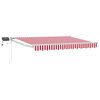 vidaXL Toldo retr&aacute;til manual com LEDs Vermelho e Branco 3 x 2,5 m