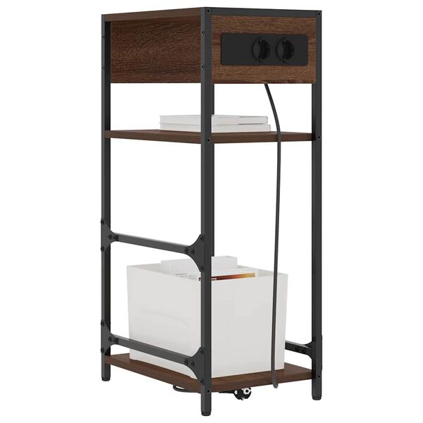 vidaXL Arm&aacute;rio de Cabeceira Carvalho Marrom 40 x 27 x 76 cm