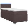 vidaXL Cama Box Spring com Colch&atilde;o e LED Marrom Escuro 90 x 200 cm