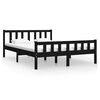 vidaXL Estrutura de cama casal 135x190 cm madeira maci&ccedil;a preto