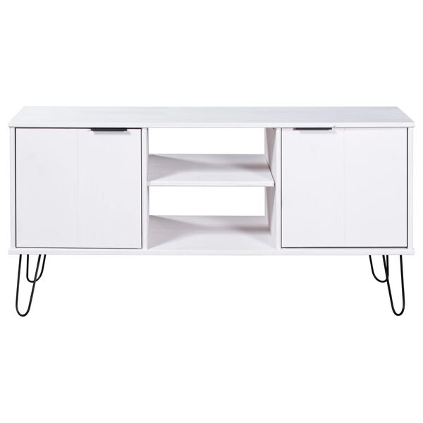 vidaXL Móvel de TV New York madeira de pinho maciça branco