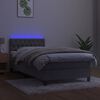 vidaXL Cama box spring c/ colch&atilde;o/LED 90x190 cm veludo cinzento-claro