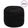 vidaXL Corda de trabalho 6 mm 25 m poli&eacute;ster preto