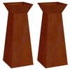 vidaXL Vaso de Pilar 2 pcs Prateado 40 x 40 x 100 cm