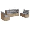 vidaXL 7 pcs conjunto de sof&aacute;s p/ jardim com almofad&otilde;es vime PE bege