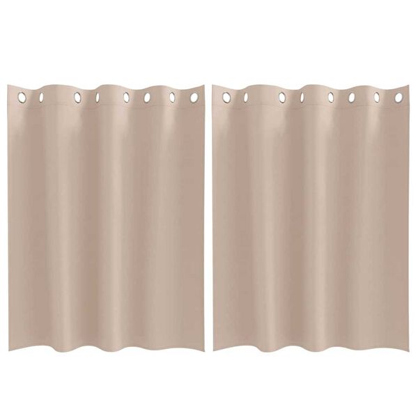 vidaXL Cortinas Blackout com Argolas 2 pcs Cinzento-acastanhado