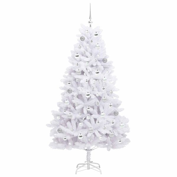 vidaXL &Aacute;rvore de Natal Articulada Artificial Branco 180 cm PVC e A&ccedil;o