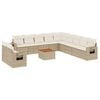 vidaXL 12 pcs conjunto de sof&aacute;s p/ jardim com almofad&otilde;es vime PE bege