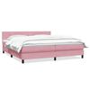 vidaXL Cama com molas/colch&atilde;o 180x210 cm veludo Rosa