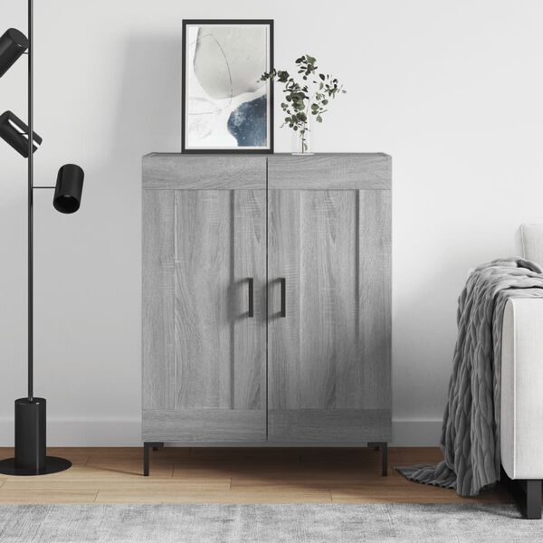 vidaXL Aparador 69,5x34x90 cm derivados de madeira cinzento sonoma