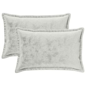 vidaXL Capa almofada 2 pcs HOUTEN Cinzento-claro 50 x 80 cm Flanela