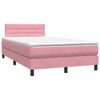 vidaXL Cama com molas/colch&atilde;o 120x210 cm veludo Rosa