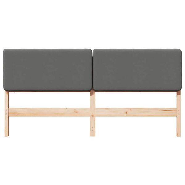 vidaXL Cabeceira estofada com cabeceira Marrom e Cinza Claro 200 cm