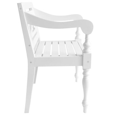 vidaXL Cadeiras Batávia 2 pcs madeira de mogno maciça branco