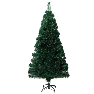 vidaXL Árvore de Natal artificial com suporte 120 cm fibra ótica verde