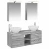 vidaXL Conjunto de M&oacute;veis para Banheiro 5 unid. Sonoma cinzento