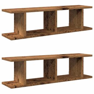 vidaXL Estantes parede 2 pcs 78x18x20 cm deriv. madeira madeira velha