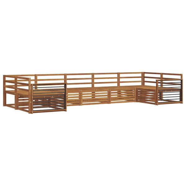vidaXL Conjuntos de sof&aacute;s 7 pcs Natural Madeira S&oacute;lida de Ac&aacute;cia