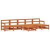 vidaXL Conjunto de Lounge de Jardim 6 pcs Castanho Cera