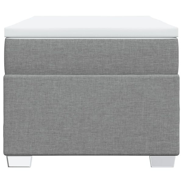 vidaXL Cama com molas/colch&atilde;o 90x190 cm tecido cinzento-claro