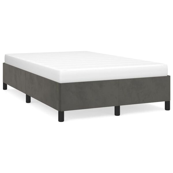 vidaXL Estrutura de cama sem colch&atilde;o 120x190 cm Veludo cinza escuro