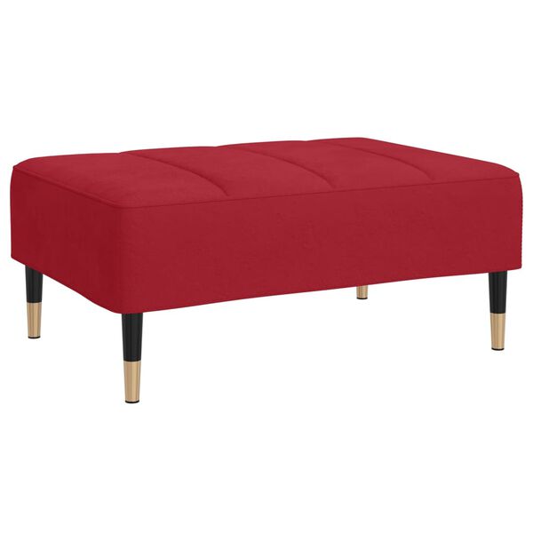 vidaXL Apoio de p&eacute;s 78x56x32 cm veludo vermelho tinto