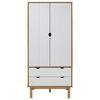 vidaXL Roupeiro OTTA 76,5x53x172 cm pinho maciço castanho/branco