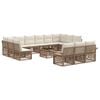 vidaXL Conjunto de Sof&aacute; de Jardim 14 pcs Bege vime PE