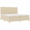 vidaXL Cama Box com colch&atilde;o com cabeceira Creme 200 x 200 cm tecido